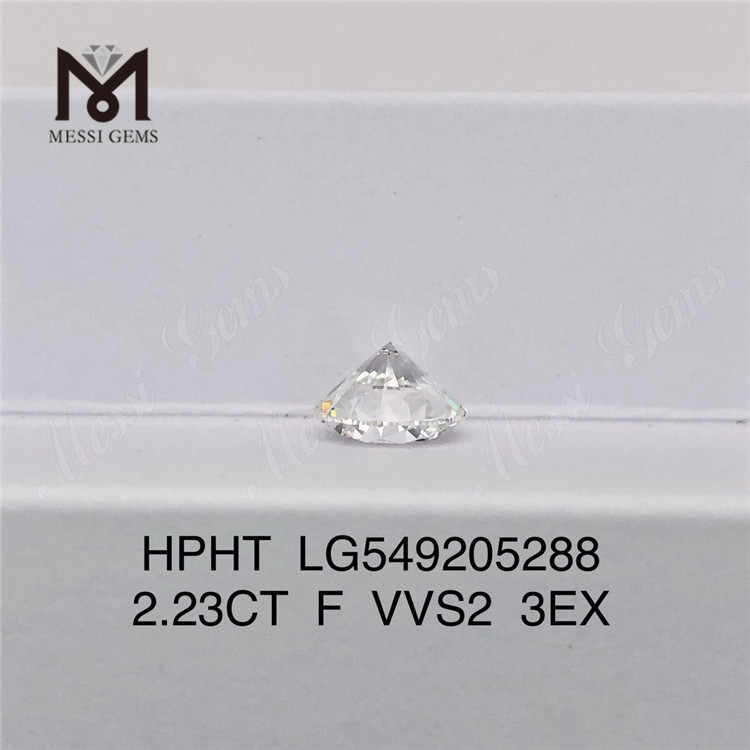 2.23CT F VVS2 3EX lab adamantibus adamantibus circum Cut HPHT adamantibus