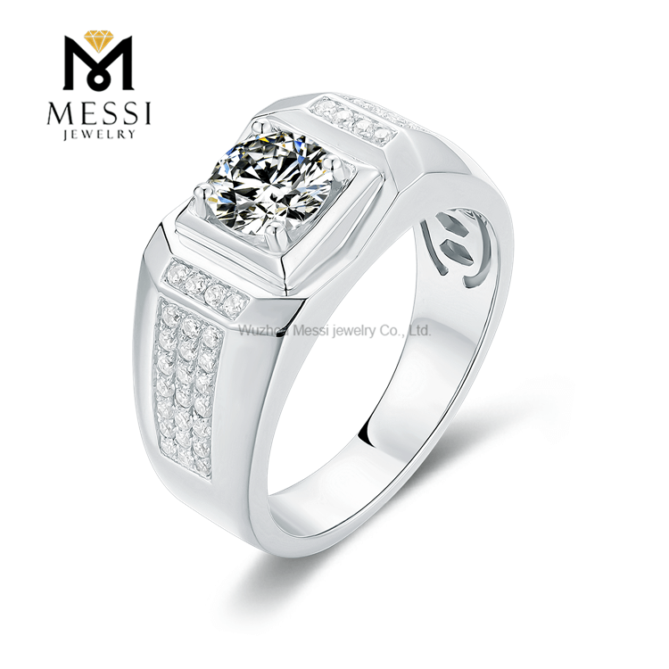 New Design Wholesale Price Sterling Silver 925 Jewellery Moissanite Man Rings for Wedding