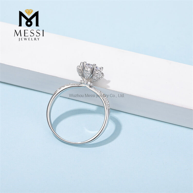14k Aurum Plating Mulier Jewelry Gift 1ct Moissanite Diamond Argentea Ring