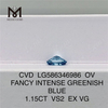1.15CT OV FABULA GRAVIDA RED VS2 EX VG Blue Lab Diamond CVD LG586346986