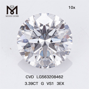3.39CT G VS1 3EX CVD Lab Grown Diamond LG563208462丨Messigems