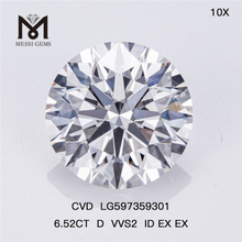 6.52CT D VVS2 ID EX CVD lab adamantibus excultus Your Source for Bulk Purchase LG597359301丨Messigems