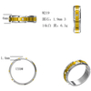 IGI lab adamas anulus 14k auri pugna nuptialis manus annuli mens anulos US9 #