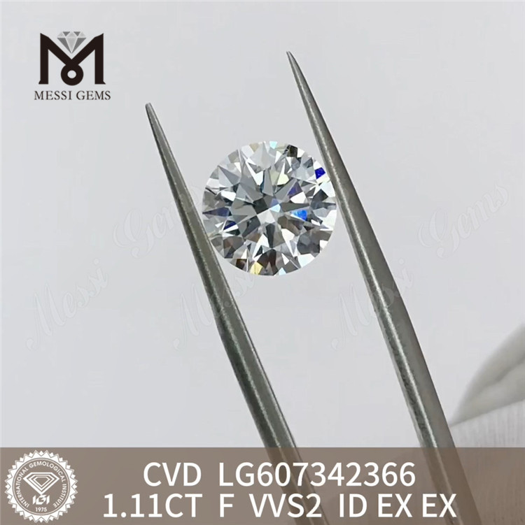  1.11CT F VVS2 CVD lab diamond pretium per carat Brilliance丨Messigems LG607342366