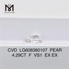 4.29CT F VS1 PEAR IGI adamantes pro sale optimo CVD LG608380107丨Messigems