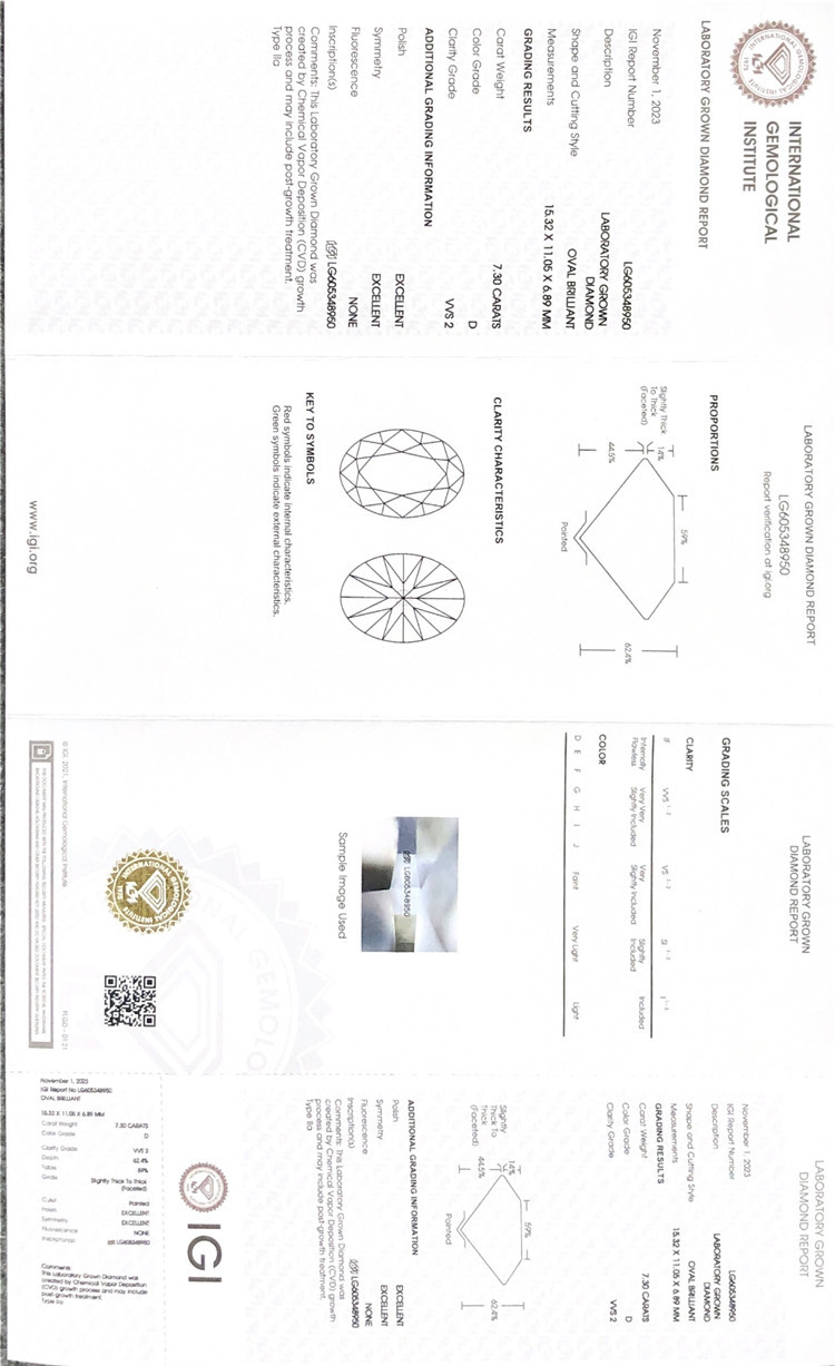 7ct oval igi adamas lab crevit