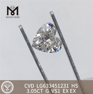 3.05CT G VS1 HS CVD lab adamantibus Lupum fecit LG633451231丨Messigems 