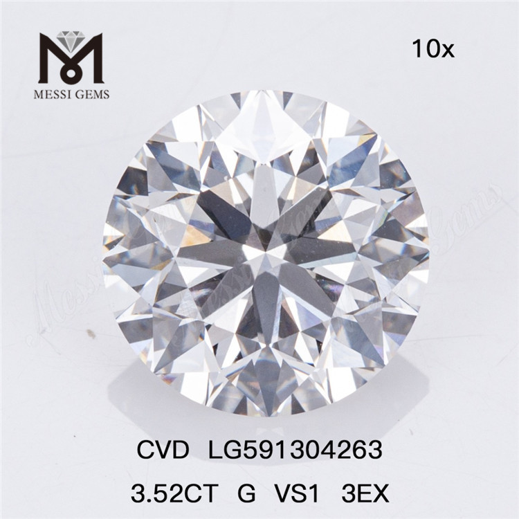 3.52CT G VS1 3EX CVD Diamond: Tuus fidelis fons pro mole Ordinis LG591304263丨Messigems
