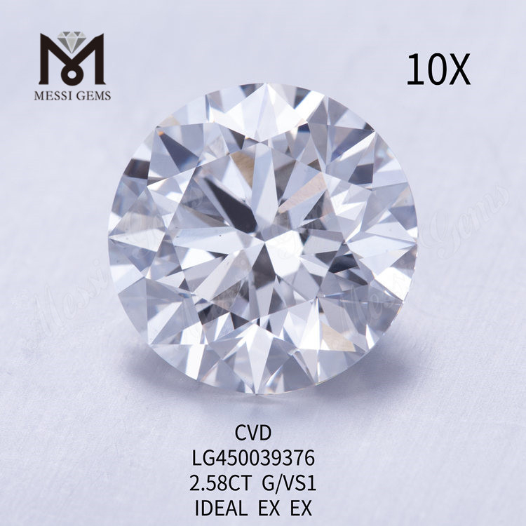 2.58 carats G VS1 IDEL Cut Circum CVD lab adamantibus