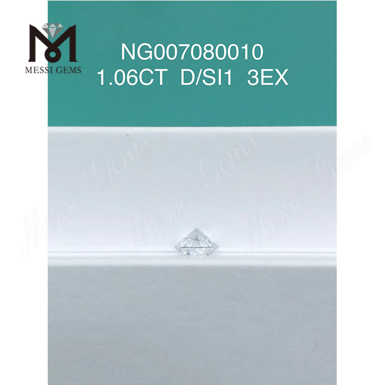 1.06ct D white Lab Grown Diamond SI1 EX CUT