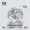 I Color solve Gemstone Synthetica Diamond 1.020ct SI1 RD Shape