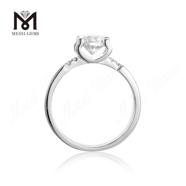 Wuzhou Factory Price Rings Manufacturer 925 Sterling Argentum Ring 1ct Moissanite Diamond Orbis