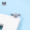 Messi Gemmae solitaire 1 carat moissanite adamas 925 anulus argenteus