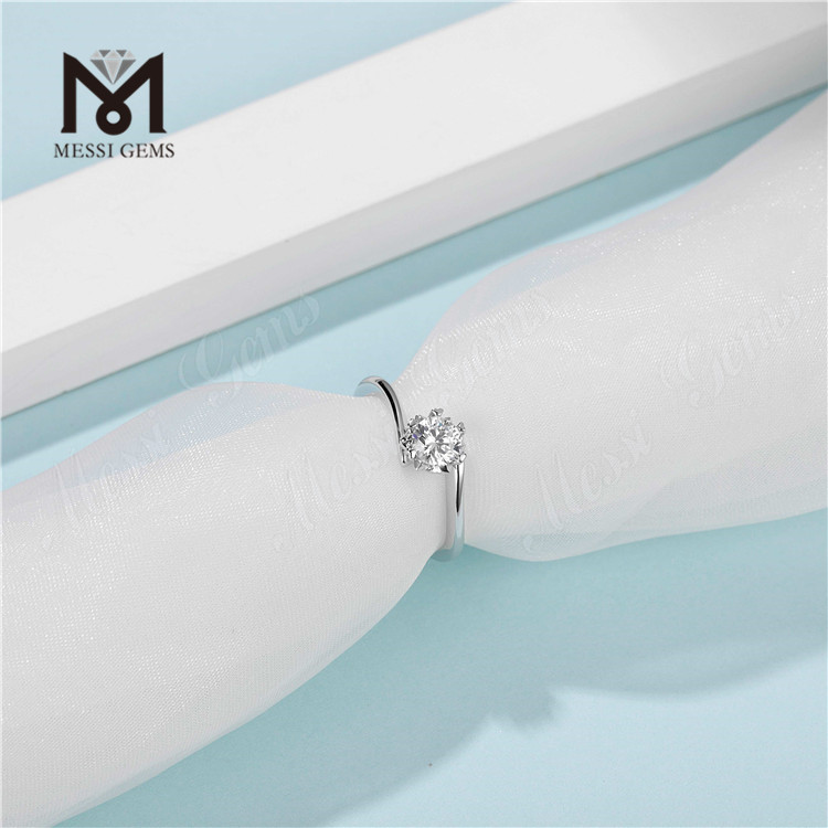 Messi Gemmae 1 carat moissanite iaspis 925 annuli argentei