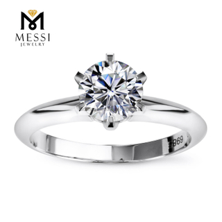 Nuptiales 1.2/1.5 ct annuli moissanite 18k anuli aurei pro feminis