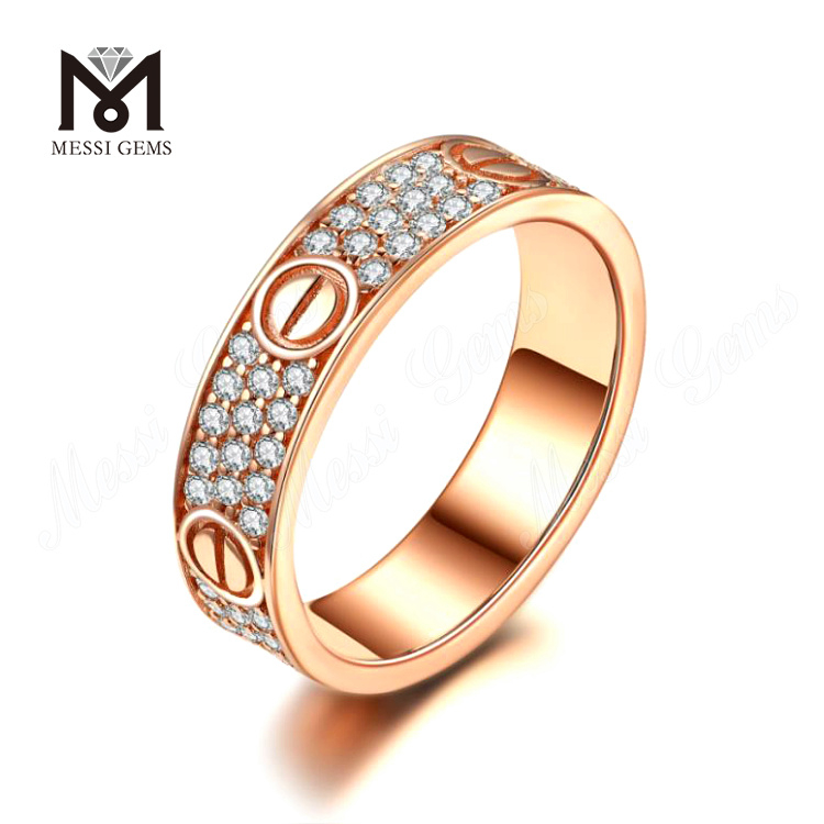 Aurum Moissanitum album Jewelry 0,272ct anulus aureus pro hominibus