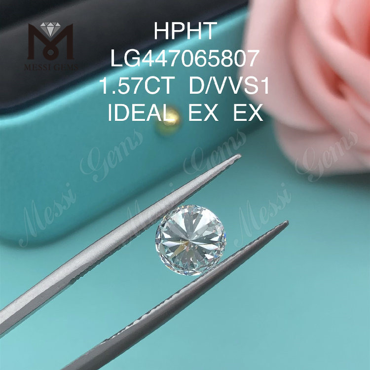1.57 carat D VVS1 Round SPECIMEN Cut lab crevit crystallini HPHT