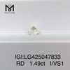 1.49 carat I/VS1 3VG Round 1.5 carat lab creatus adamantinus