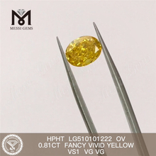0.81ct Fancy vividi Yellow Vs Lab Diamond OV Figura HPHT Diamond Factory Price