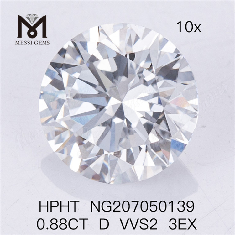  0.88CT D VVS2 3EX Lab Diamond HPHT