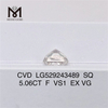 5.06CT F VS1 EX VG CVD SQ lab adamantibus 5 carat 
