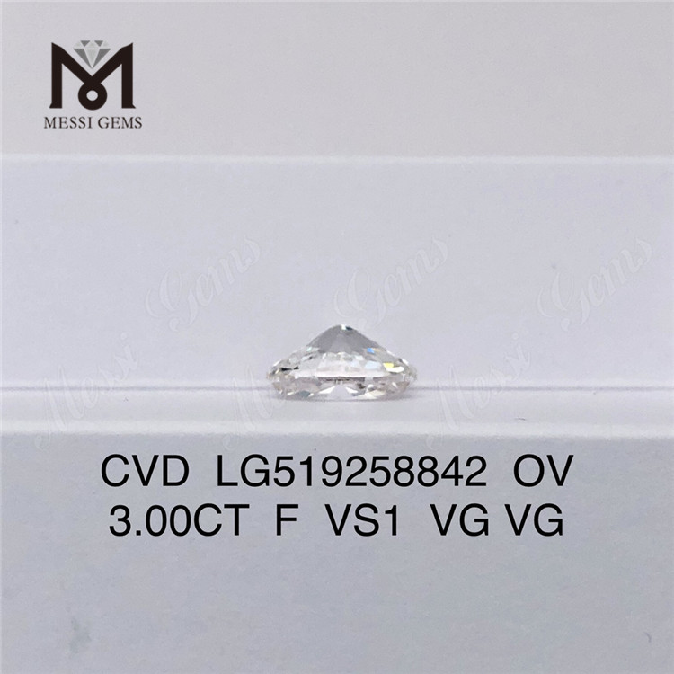 3ct F VS1 VG VG CVD IGI Man Made Diamond OVAL Quality?