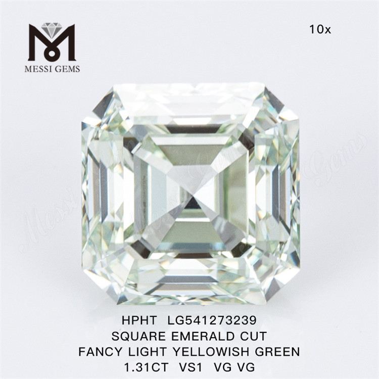 1.31ct HPHT lab crevit crystallini Lupum pretium Lab creatus asscher Conscidisti diamond