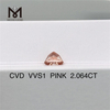 2.064ct rosea lab adamas crevit iaspis Cvd synthetica rosea iaspis Lupum pretium