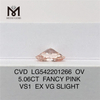 5.06ct vs1 EX VG Levis Fancy roseus color 