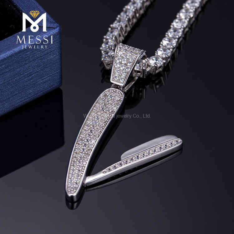 Novacula Hip-hop Men Fashion Jewelry Moissanite Pendant Necklace