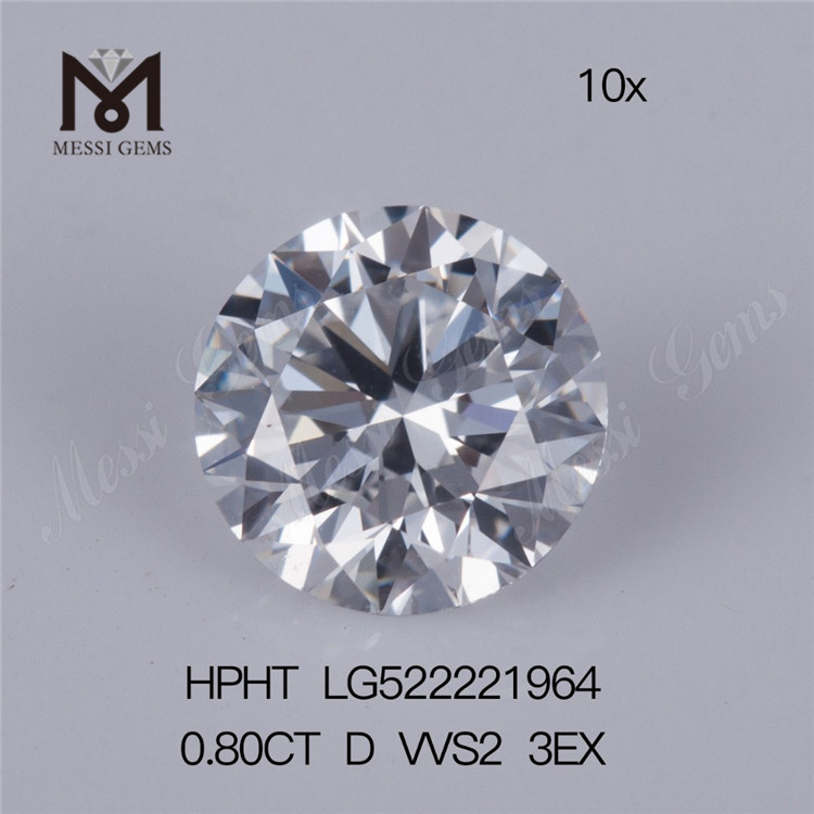 Brillant Cut Synthetic Diamond DEF 0.8carat Lab Grown Diamond D VVS2 3EX Price Per Carat