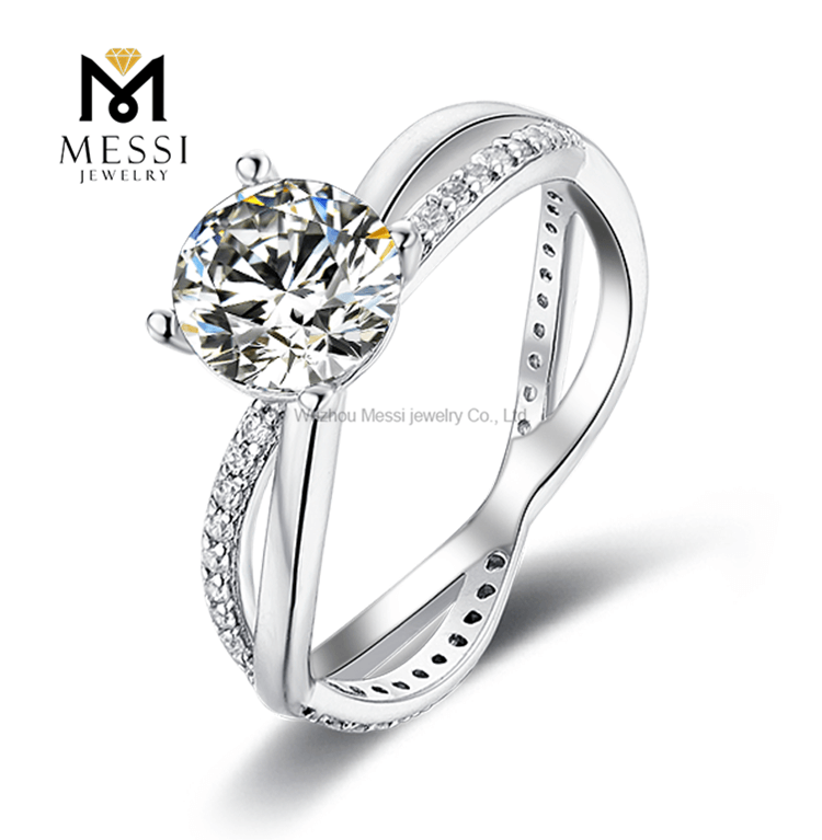 Tutus 1 Carat D Color Moissanite Diamond 18k Aurum album Plated 925 Argentum