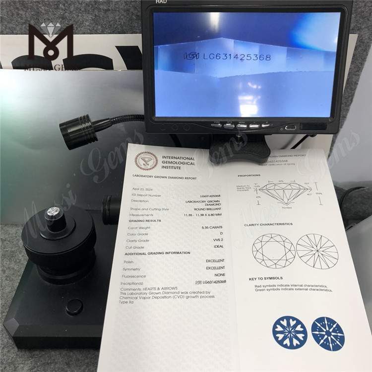 5.35CT D VVS2 ID circum CVD lab adamantibus excultus LG631425368丨Messigems 