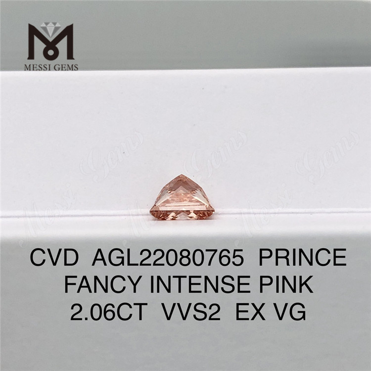 2.06ct Lupum Lab Diamond Pink VVS2 EX VG PRINCIPI GRATIA AMARYLLIS CVD AGL22080765