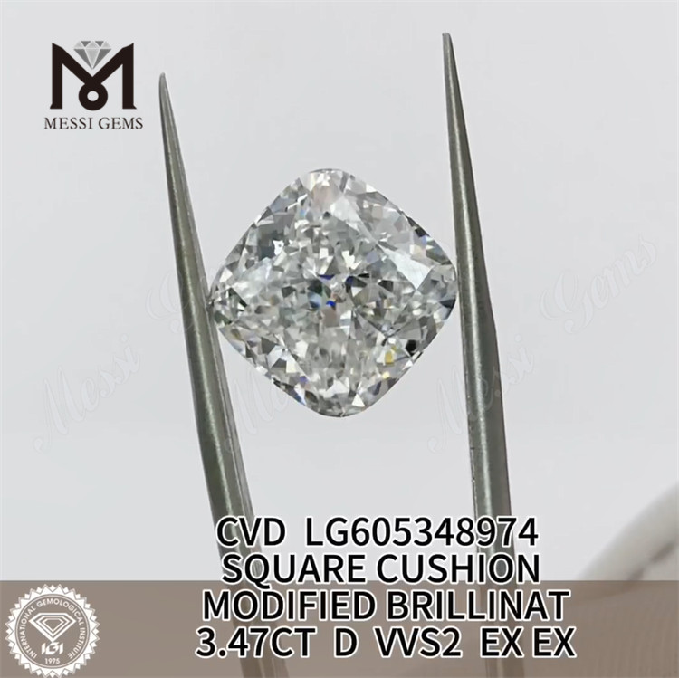 3.47CT D VVS2 CUBICULUM IGI Certified Diamond VVS VVS scintillationem detegens Quality丨Messigems LG605348974 