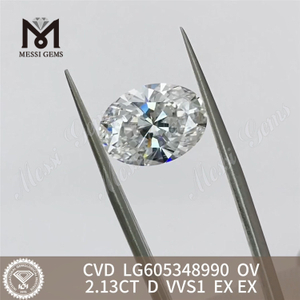2.13CT D VVS1 IGI Certified Diamond OVAL CVD Green Edge丨Messigems LG605348990