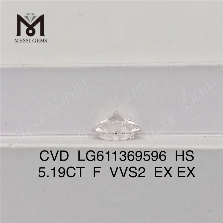 5.19CT F HS VVS2 CVD optimum pretium in lab crevit adamantibus LG611369596丨Messigems