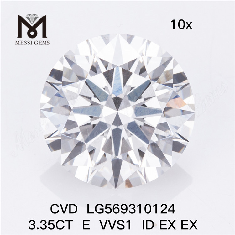 3.35CT E VVS1 ID EX Lab Grown Certified Diamonds