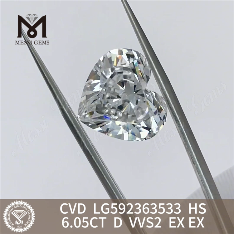 6.05CT D VVS2 EX EX CVD Diamond HS Socium tuum pro mole Resale CVD LG592363533丨Messigems
