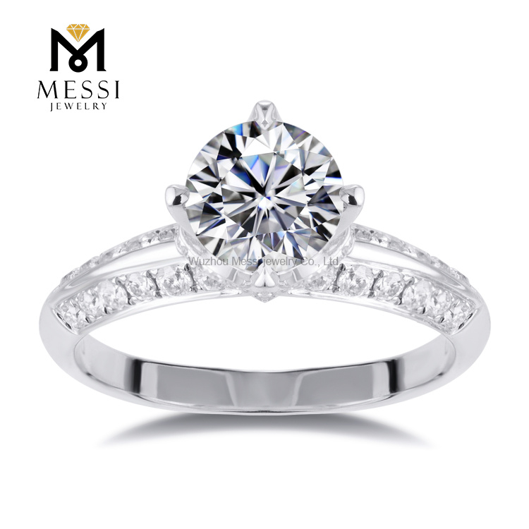 Nativus 4 Claw Moissanite anulus 14k 18K Aurum album Jewelry