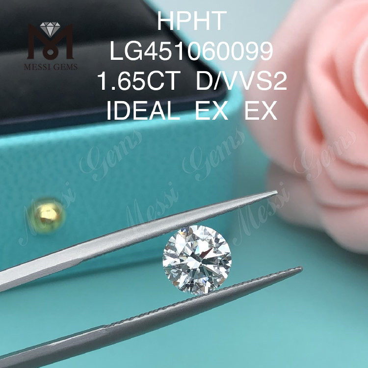 1.65 carat D VVS2 SPECIMEN Cut Round lab adamantibus HPHT