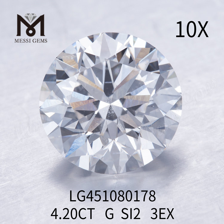 4.2 ct G SI2 RD 3EX Cut Grade lab adamantes 4 carat