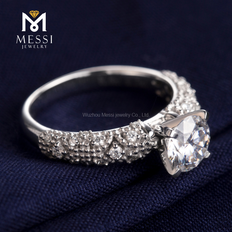 1 carat white gold 14K 18K latest women nuptial moissanite gold anulus