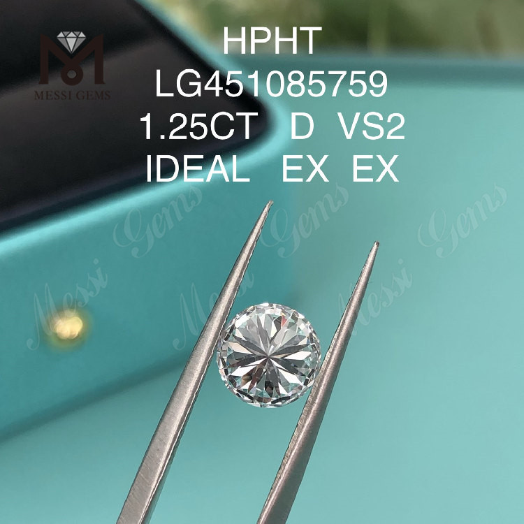 HPHT lab diamonds 1.25ct D VS2 RD FACETIIS