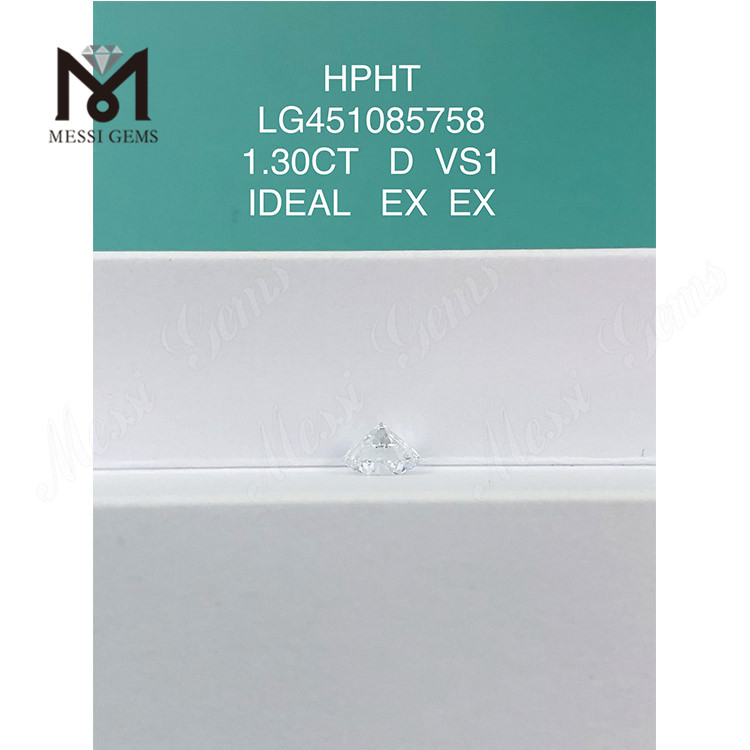 D 1.30ct HPHT RD lab crystallini IDEL Cut