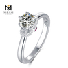 Fashion Design 6.5mm 1ct Moissanite Solitaire Woman Ring Wholesale 925 Sterling Silver Ring