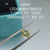 Flavo lab adamantibus smaragdi 1.18ct VVS2 