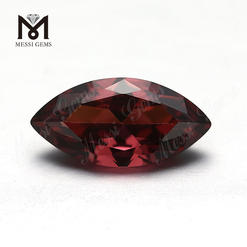Tutus Marchio Cut Rhodolite 14*7mm CZ Cubicus Zirconia Stone