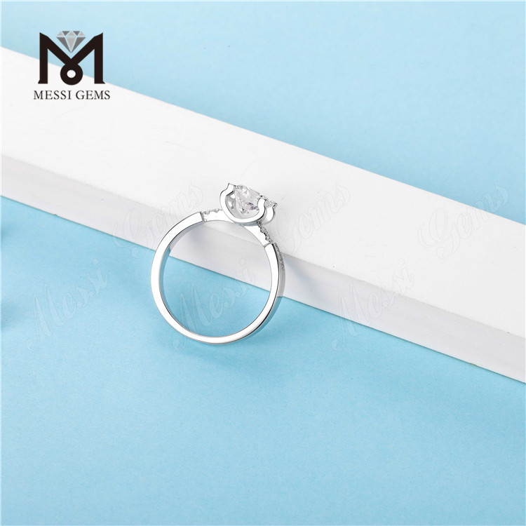 Wuzhou Factory Price Rings Manufacturer 925 Sterling Argentum Ring 1ct Moissanite Diamond Orbis