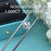 D round Solve Gemstone Synthetic Diamond SI1 1.509ct EX Cut